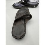 BORN womens Black Leather wedge heel sandal Size 7 thong toe loop Photo 8