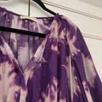 Ulla Johnson Emery Dress Cassis Blur Silk Ruffles Purple Cream Tie Dye Size 4 Photo 6