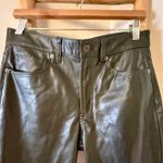 Gap Vintage Slim High Rise Vegan Faux Leather Pants Size 6P Green Mistletoe Photo 5