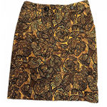 Etcetera Skirt Size 2 Brown Black Gold Knee Length Cotton Spandex Designer Photo 0