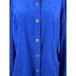 Studio Works NEW Button Up Blazer Jacket Womens 10 Blue Pockets Lined Collared Photo 2
