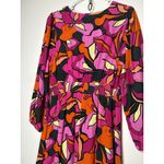 LaRoque Maxi Dress Long Balloon Sleeve Pink Multicolor Floral V Photo 5