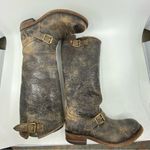 Frye  Veronica  Leather Boots Color Brown Fashion Cracked Shiny Finish SZ 6 Photo 8