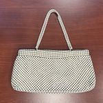 Whiting & Davis Vintage Alumesh Ivory Mesh Bag Purse Maroon Lining Zip Closure Photo 0