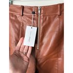 Lovers + Friends REVOLVE Faux Leather Cognac Brown High Waist Georgie Pants S Photo 3