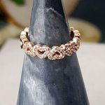 Rose Gold Hearts Band Style Ring Adjustable Pink Photo 0