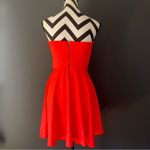 Amanda Uprichard  Strapless Ponti Dress Mini Neon Orange Medium Photo 3