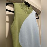 Green & Blue Y2K Abstract Print Bodycon Mini Sleeveless Racerback Tank Dress Photo 3