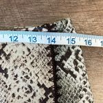 Etcetera  Snake Print Mini Pencil Skirt Faux Leather Lined Size 4‎ Tan Sage Green Photo 7