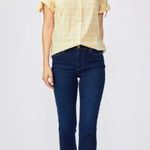 Paige Cindy Crop High-Rise Straight Denim Jeans 23 NWT Raw-Hem Cropped Indigo Photo 1