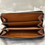 Coach  Chelsea Wallet Navy Blue Pebble Leather Zip Around Vintage Photo 3