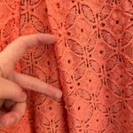 NEW YORK COMPANY NY&CO Eyelet Fit Flare Dress Coral Orange Pink Sleeveless Midi Photo 8