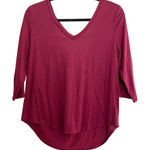 American Eagle Outfitters V-Neck Top Criss Cross Back 3/4 Sleeve L AE Photo 0