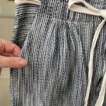 Free People  Blue Stripe Taper Pants Tie Waist 4 Photo 3