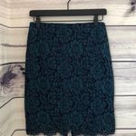 Banana Republic Navy & Teal Lace Pencil Skirt Photo 2