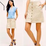 Anthropologie Pilcro & the Letterpress Striped Multicolor Button Skirt Chevron 6 Photo 1