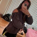 Lush Clothing Lush Cold Shoulder Tie Sweater Pullover  Photo 0