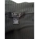 Love Story Women Blouse Xl Black V Neck Button‎ Pullover 3/4 Sleeve Photo 7