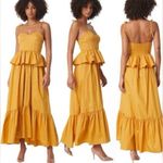 MISA Los Angeles  Rosie Bustier Peplum Maxi Dress Yellow Gold Bohemian Resortwear Photo 4