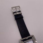 Working Women’s BCBG MAXAZRIA Black Leather Band Crystal Silver Tone Bezel Watch Photo 1