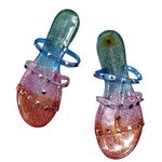 Wild Diva NEW  MULTICOLORED SPARKLY STUDDED SLIP IN SANDAL Photo 0