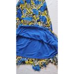 Nine West  Blue Bright Surf/Sunflower Abstract Halter Stretch Maxi Dress Sz14-$98 Photo 9