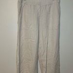 Jill Linen Blend Wide Leg Crops Cream Beachy Pants Trousers Lagenlook Sz MT Tan Size M Photo 0