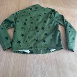 Jou Jou Women’s XS Green Star Print Utility Jacket Military Style Photo 2