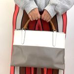 Coach  Borough Bag Colorblock Leather 32502 White Gray Handbag Purse Photo 1