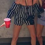 Boohoo Black & White Stripped Romper Photo 0