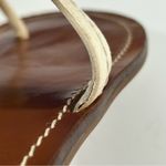 Tory Burch Phoebe Flat Thong Elba Tumbled Leather Ivory Sandals Size 8M Photo 9