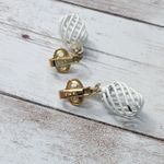 Trifari Vintage  Clip On Earrings Off White Dangle - Paint Chipping Photo 3
