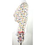 Lost + Wander Women's Floral Twist Crop Bell Sleeve Blouse Shirt Size Small White Photo 5
