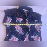 Daniel Rainn Top  sleeveless black/flowery/ lace blouse S Button Down Floral Photo 10
