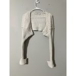 SIMONETT Cream Ribbed Knit Sleeve Sweater Shrug Bolero One Size Size undefined Photo 3