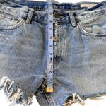 ALLSAINTS Denim Shorts Women Sz 27 Mid Rise Frayed Boy Short Cut Offs Beach Blue Photo 5