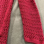 Eddie Bauer  large crochet knitted sweater cardigan, women’s dark pink Photo 3
