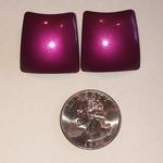 Shiny Magenta Vintage Retro Boho Metallic Square Earrings Pink Photo 1