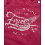 Waffle Weave Red & White Short Sleeve Graphic Tee Frye Logo Size L NEW! Photo 1