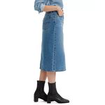Levi's  Blue Denim Skirt Sz 30 High Rise Photo 4