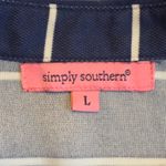 Simply Southern  Navy White Stripe Pink Ruffle Polo Dress Above Knee Size Large # Photo 5