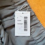 Ecru Sequin Party Pants Ankle Slit Elastic Waist Silver Gray Jogger Lined Size S Photo 3