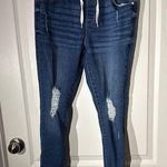 Blue Distressed Jogger Jeans By Rachel Roy Size 8 Photo 0