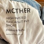 MOTHER NWOT High Waisted Rascal Slit Fray Short in Drinking by the Pool Wash Siz Blue Size 27 Photo 8