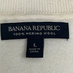 Banana Republic  Women’s Cream Merino Wool Sleeveless Appliqué Sweater Shell- Lge Photo 12