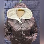 GRAN ORIENTE Woman’s lightweight Jacket w/Faux Fur Lining Hoodie Brown Small Photo 3