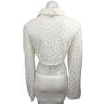 NA-KD NEW  White Trumpet Long Sleeve Lace Tie V-Neck Collar Crop Top Blouse Sz 6 Photo 1