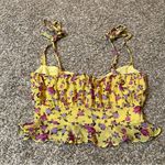 For Love & Lemons  Beaumont Top in Yellow Floral Size Small Photo 4