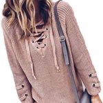 Miracle USA Lace Up Oversized Sweater Photo 0