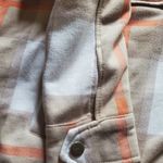 Boohoo Plaid Utility Jacket - Cream and Orange Shacket Shorter Style Oversized Photo 1